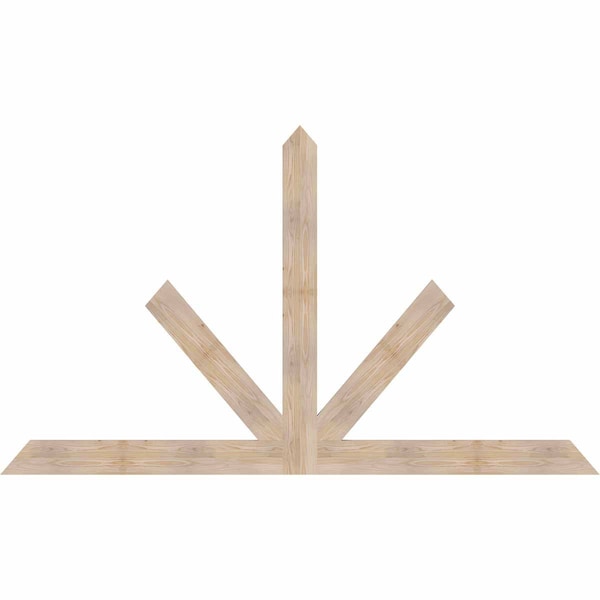Ekena Millwork Saratoga Smooth Timber Gable Bracket, Douglas Fir, 96"W x 56"H x 1 1/2"D x 5 1/2"F, 14/12 Pitch GBW096X56X0206SAR00SDF - main
